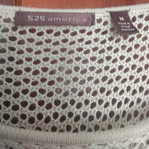 EUC 525 America Cropped Open Knit Cream Sweater - Picture 2 of 2